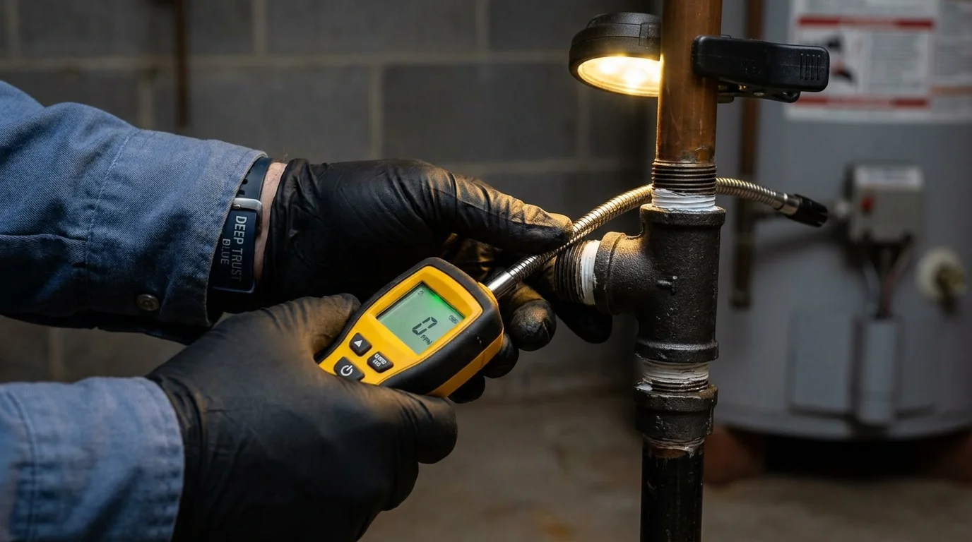 Gas leak detection with electronic sniffer by Johns Plumbing LLC in Waller