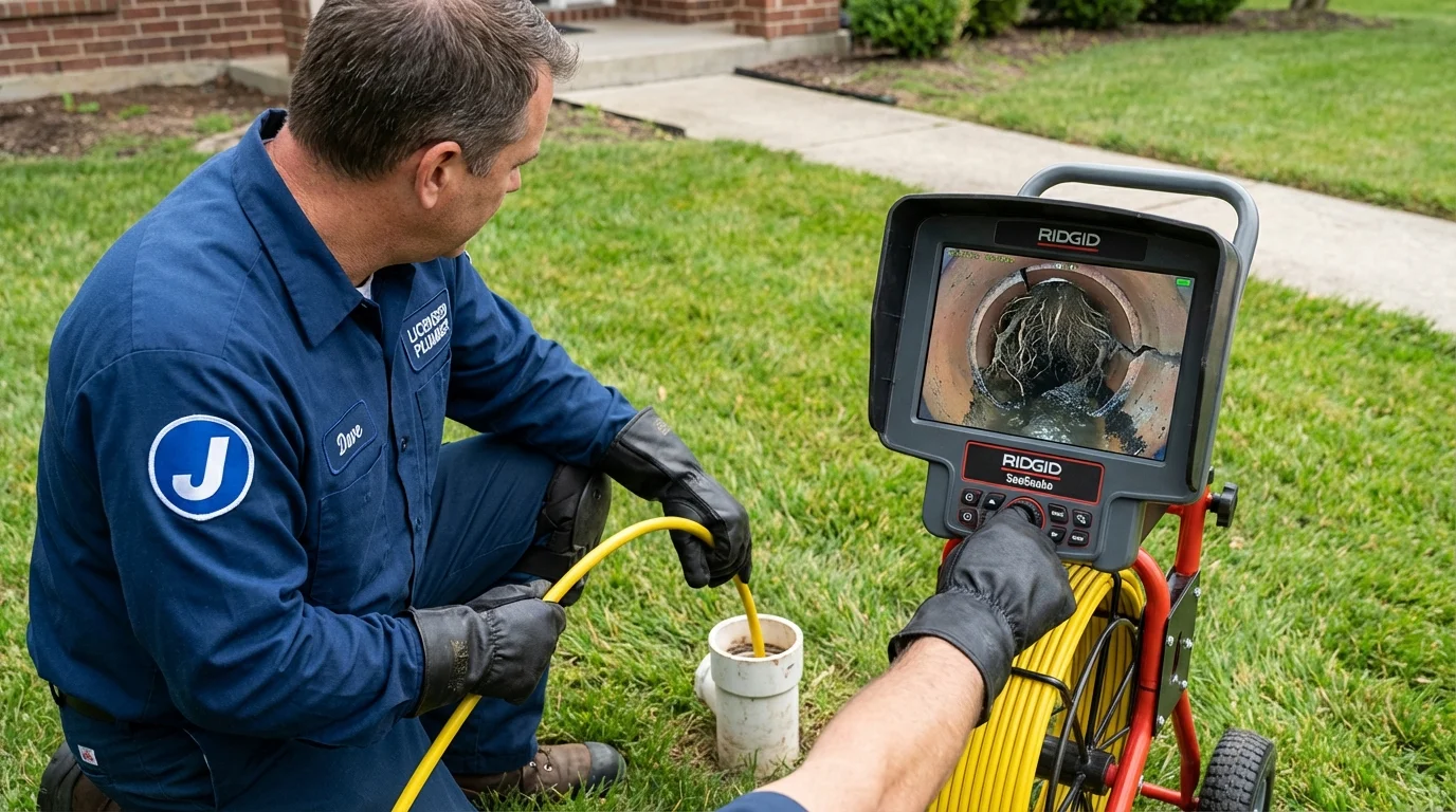 Sewer camera inspection being performed by Johns Plumbing LLC in Waller